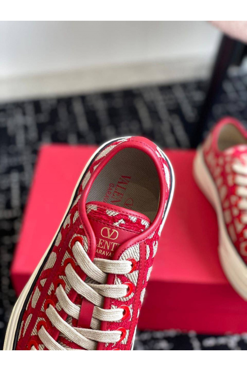 Valentino Женские кеды Toile Iconographe premium - Red