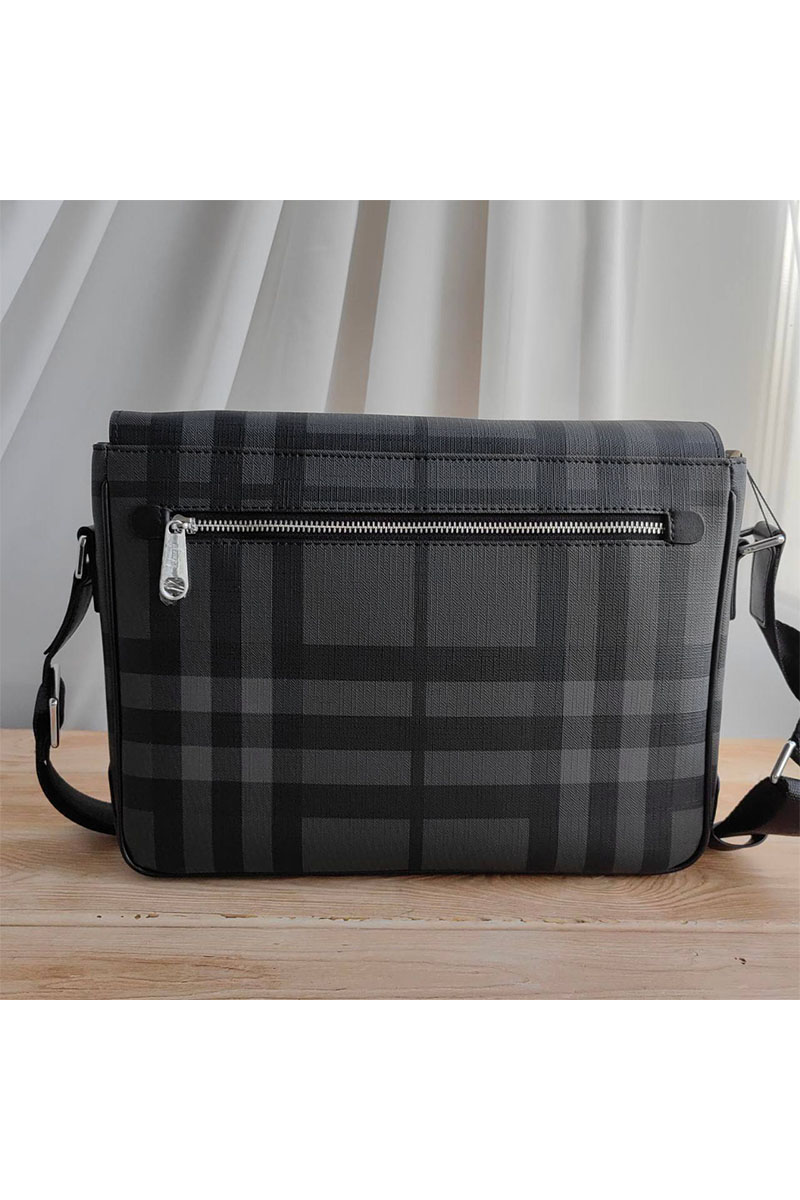 Burberry Кожаная сумка Bruno London Check 32x23 см