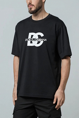 Мужская чёрная футболка logo-print