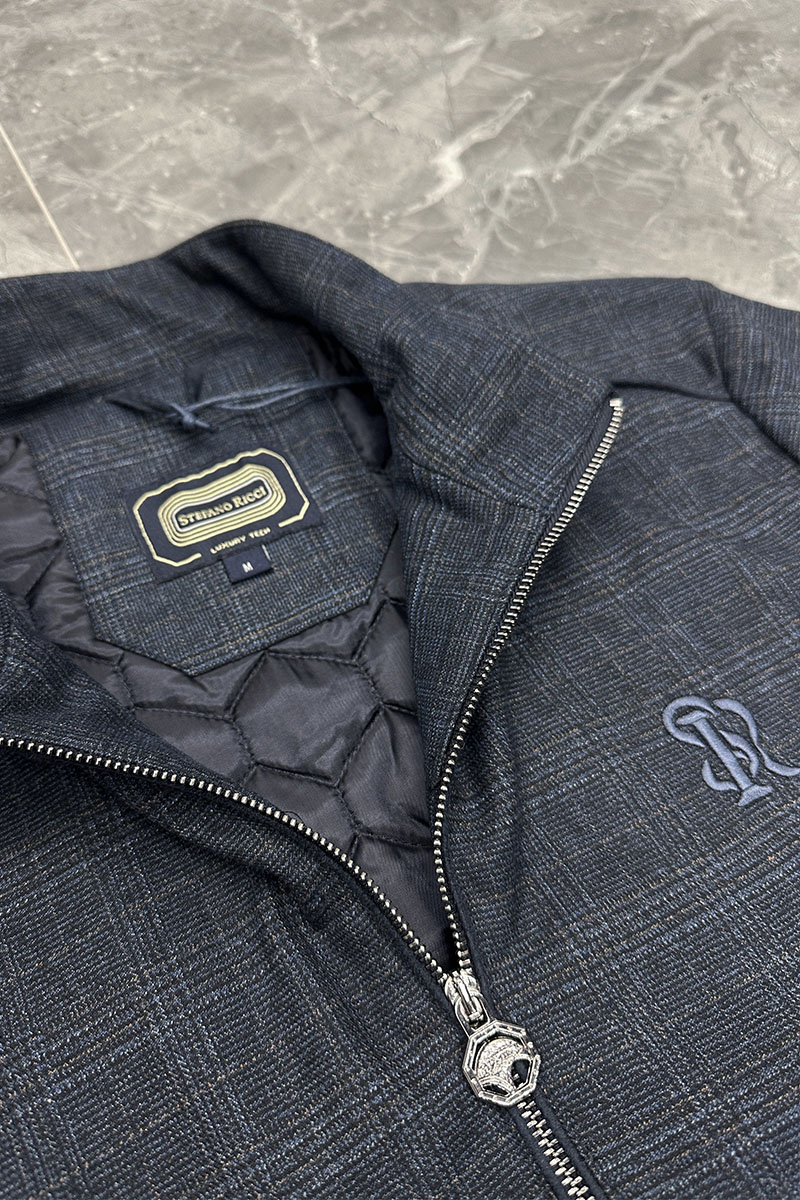 Stеfаnо Riссi Куртка тёмно-синего цвета logo-embroidered
