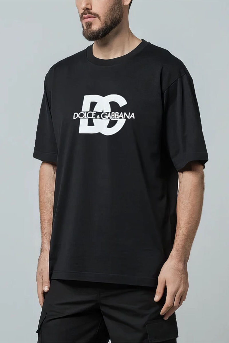Dоlсе & Gаbbаnа Мужская чёрная футболка logo-print