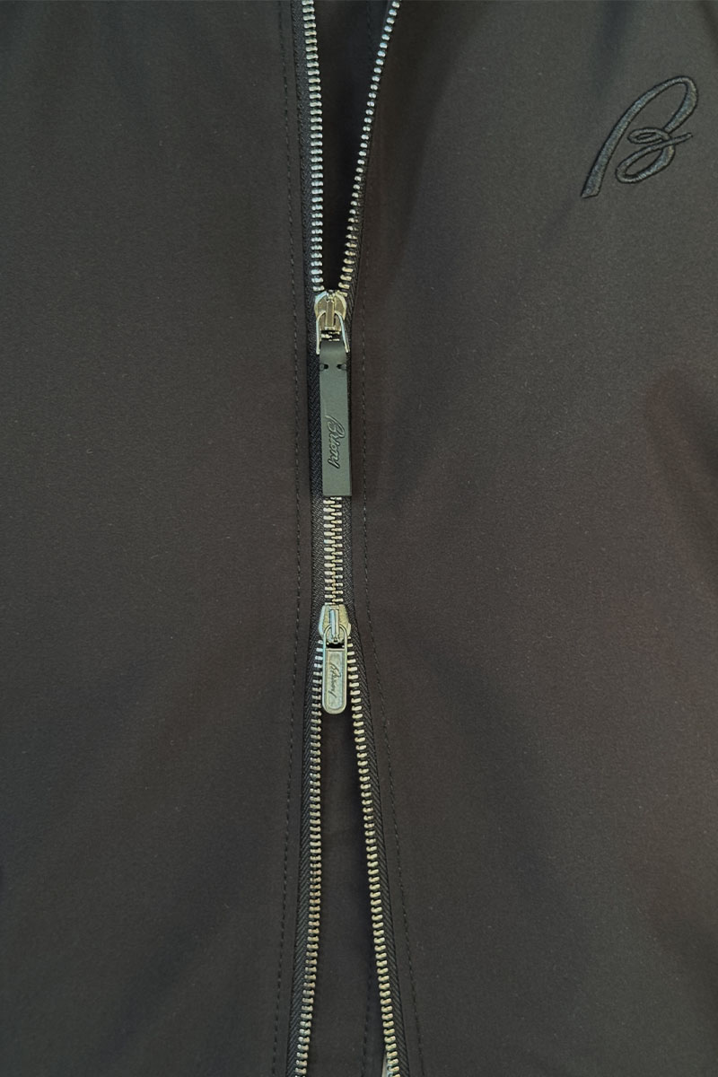 Brioni Мужская чёрная ветровка logo-embroidered