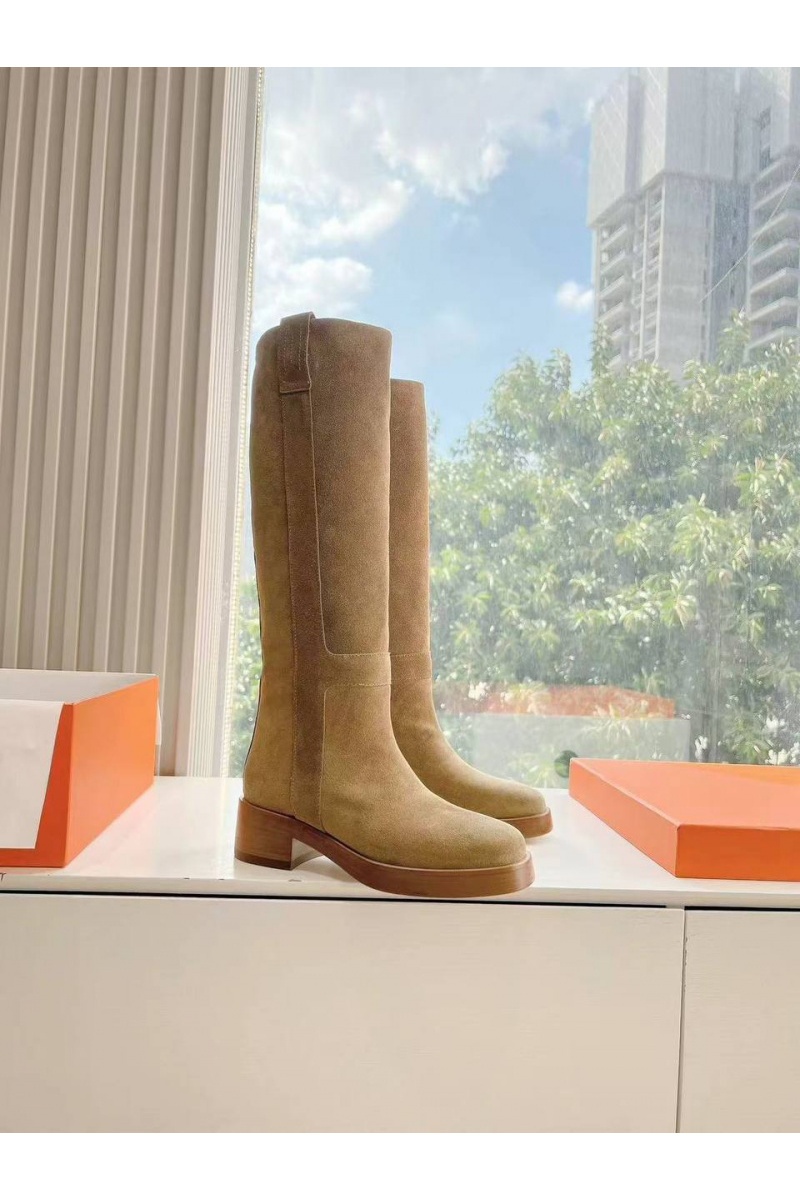 Hermes Женские замшевые сапоги Premium - Brown