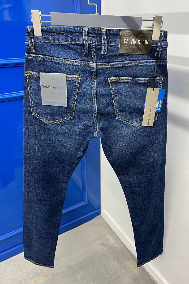 Calvin Klein Мужские тёмно-синие джинсы slim fit