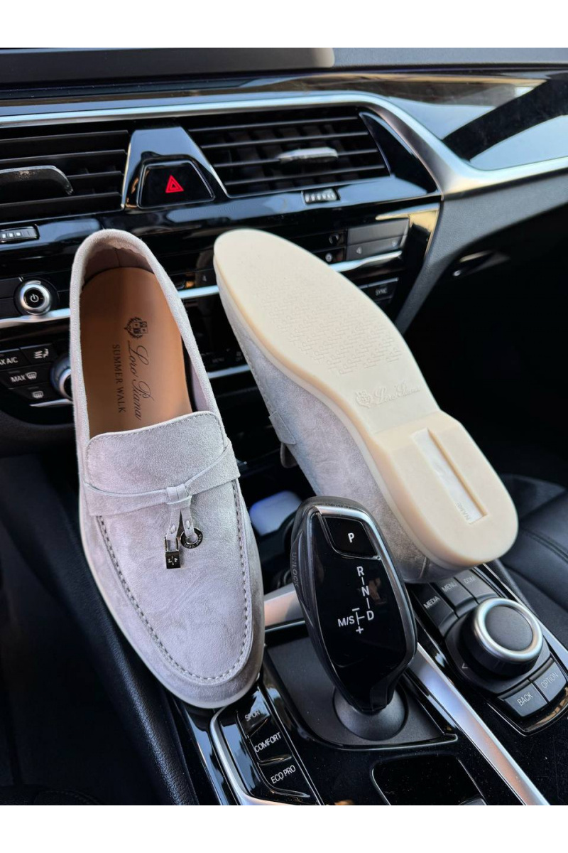 Loro Piana Женские замшевые лоферы Open Walk - Grey
