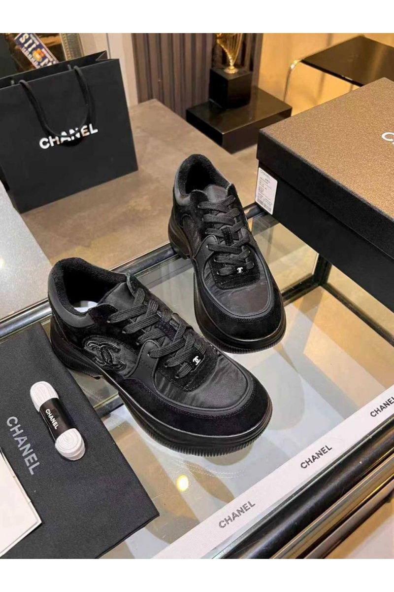 Chаnеl Чёрные женские кроссовки premium
