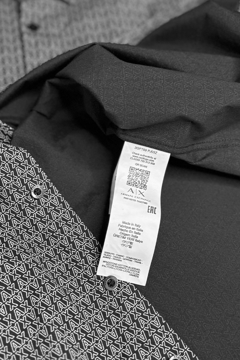 Emporio Armani EA7 Мужская чёрная рубашка