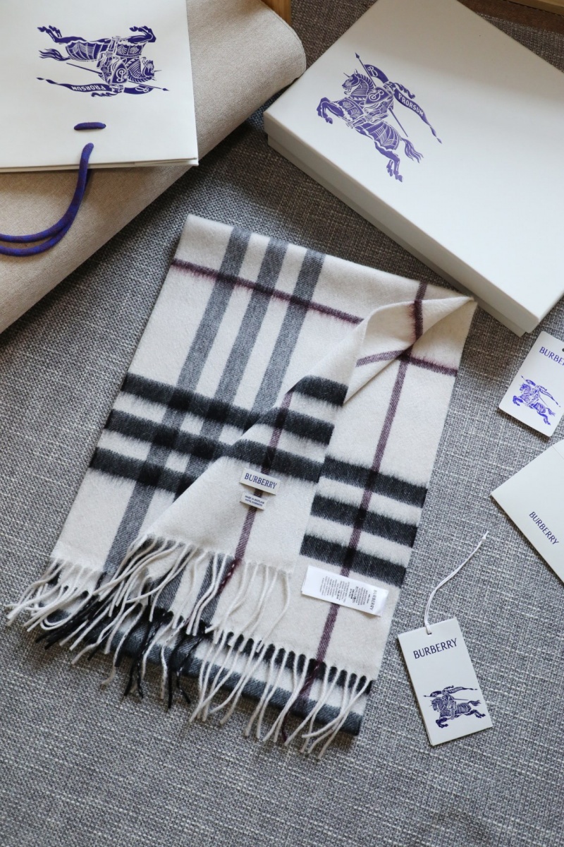 Burberry Шарф two-tone Check premium 168x30 см - White