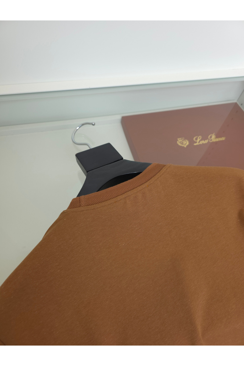 Loro Piana Мужская коричневая футболка premium