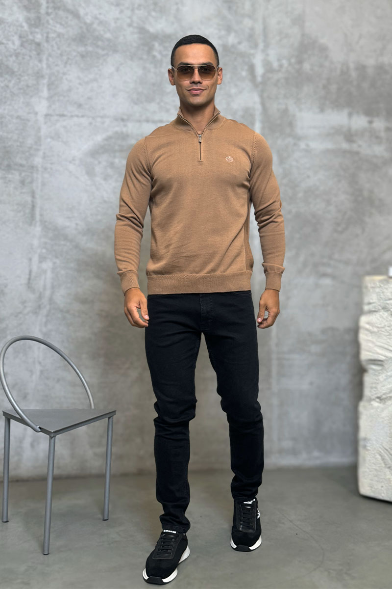 Loro Piana Мужская кофта zip neck - Brown