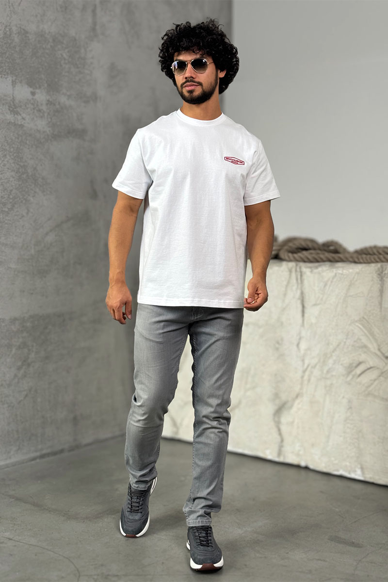 Designer Clothing Белая оверсайз футболка Wooyoungmi logo patch