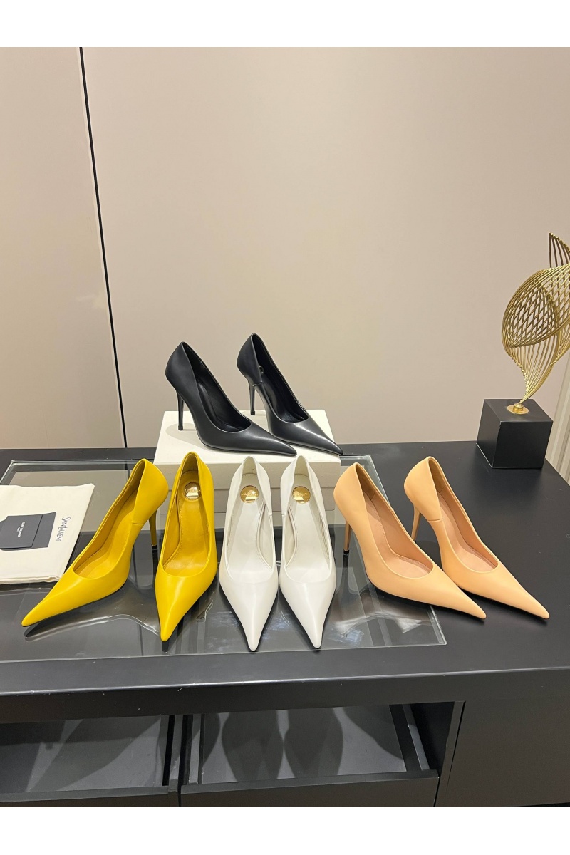 Yves Saint Laurent Женские кожаные туфли на каблуке premium