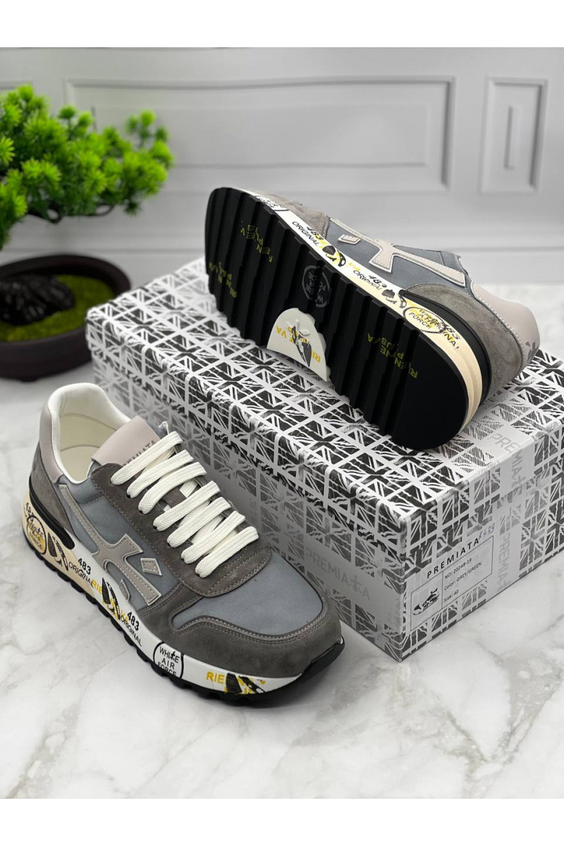 Premiata Комбинированные кроссовки Mick - Grey
