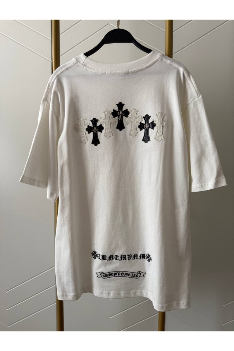 Chrome Hearts Женская оверсайз футболка белого цвета premium