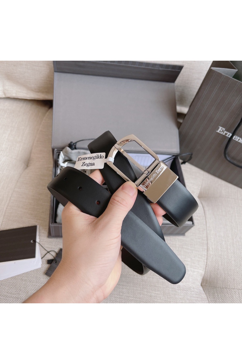 Zegna Двусторонний кожаный ремень Premium (длина 110 см, ширина 3.5 см)