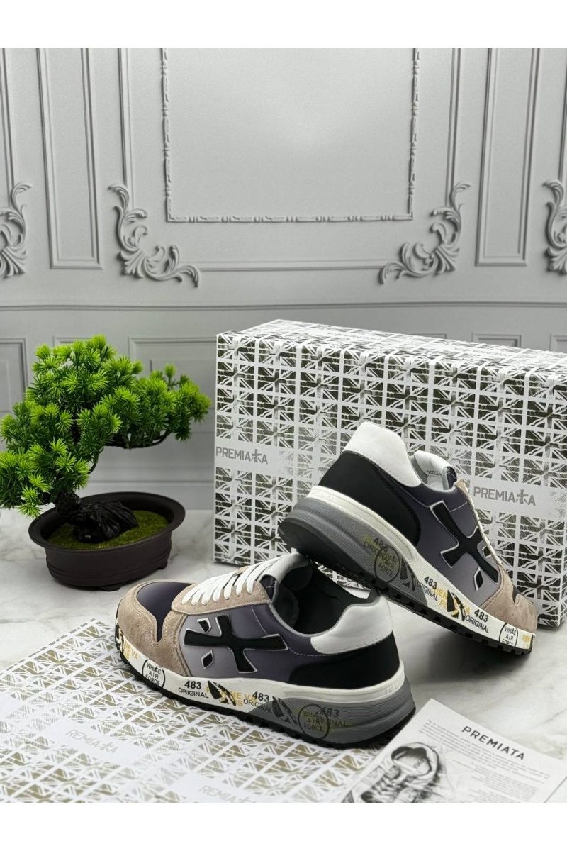 Premiata Комбинированные кроссовки Mick - Beige