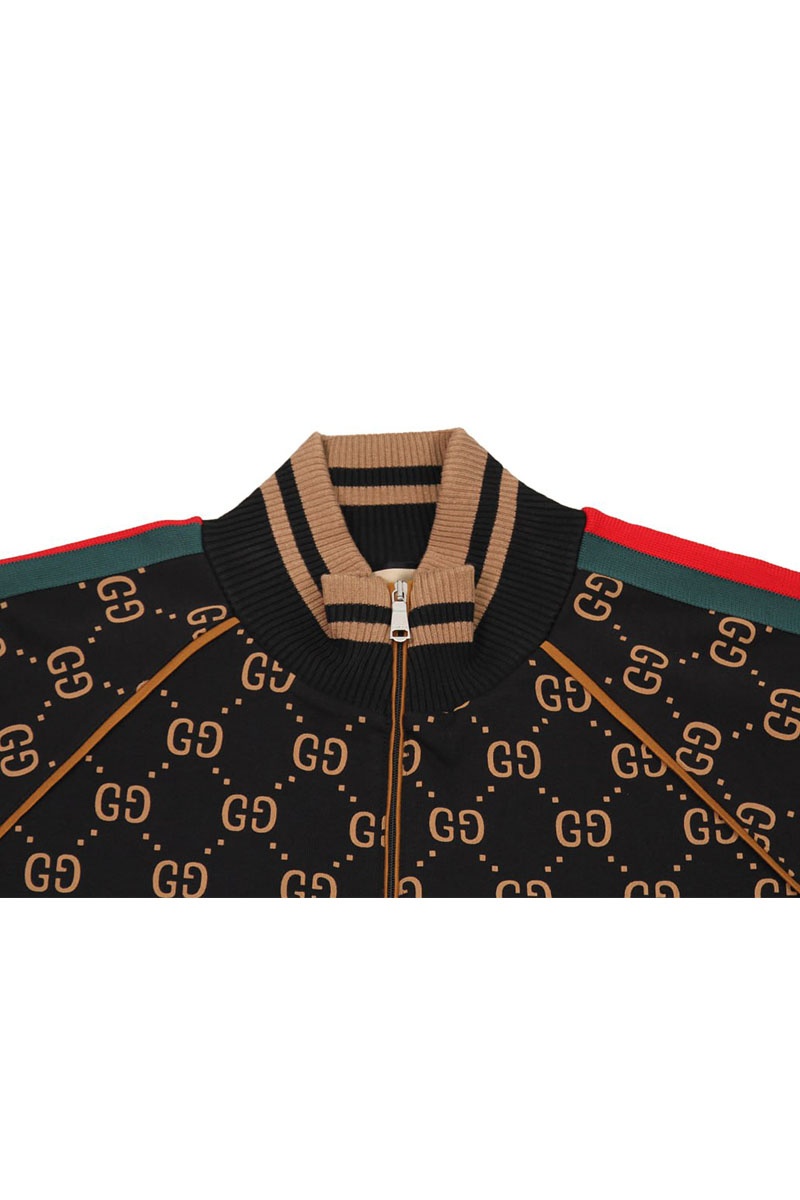 Gucci Чёрная кофта на молнии GG monogram 