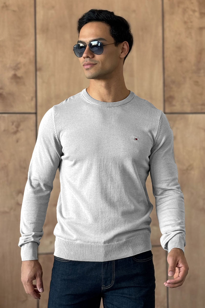 Tommy Hilfiger Мужская кофта светло-серого цвета logo-embroidered