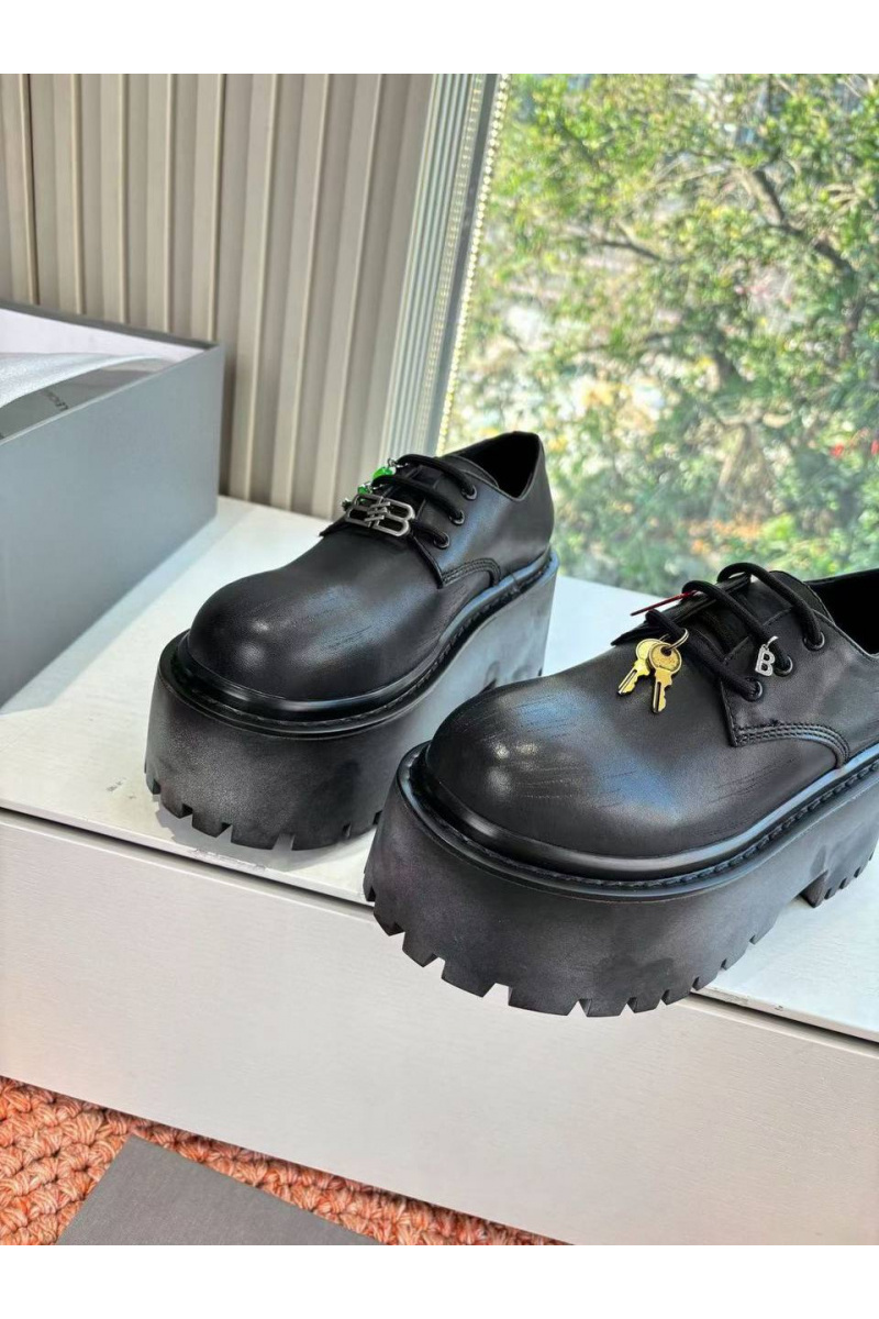 Balenciaga Женские кожаные ботинки Strike Platform Derby premium