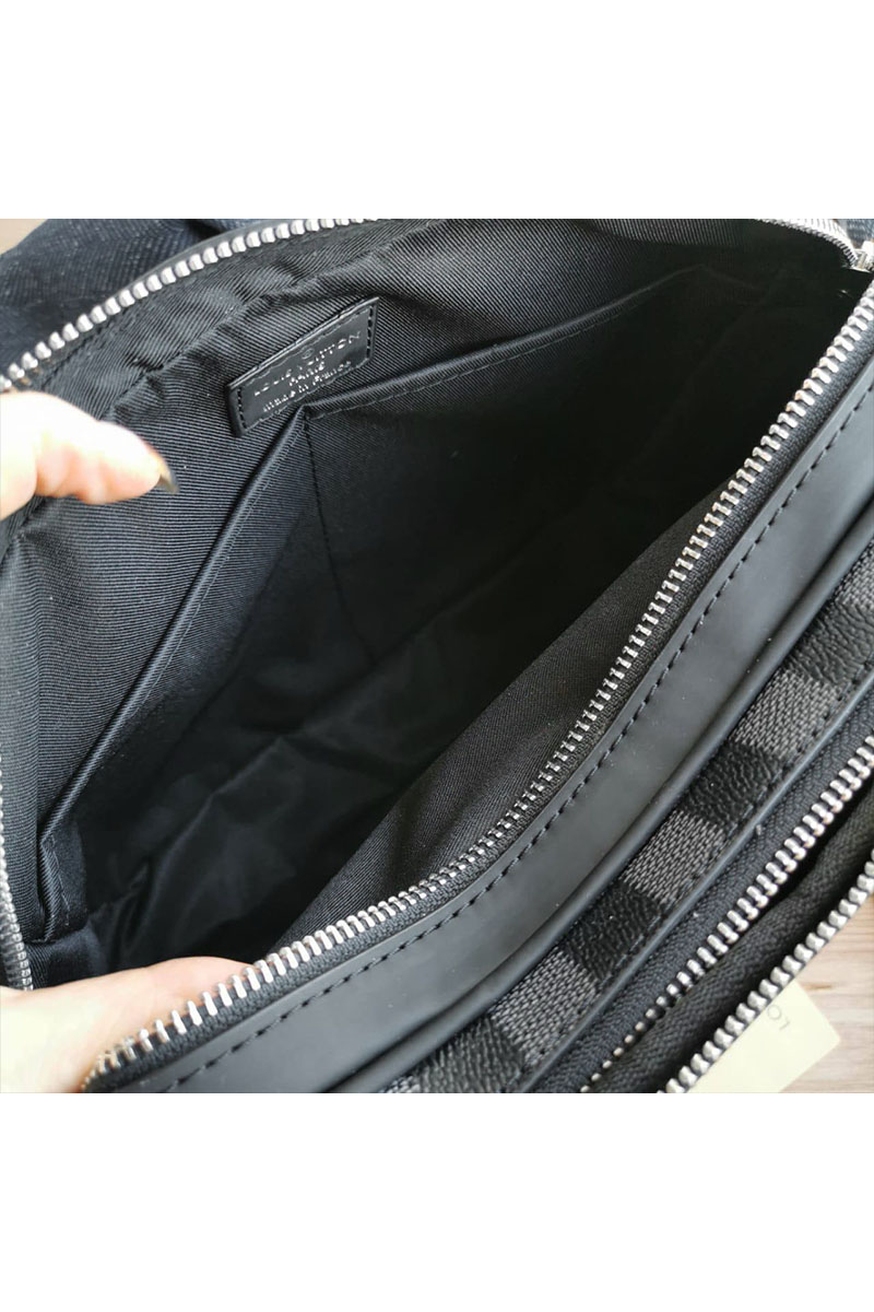 Lоuis Vuittоn Кожаная сумка Trocadero Messenger PM Damier Graphite 27x20 см