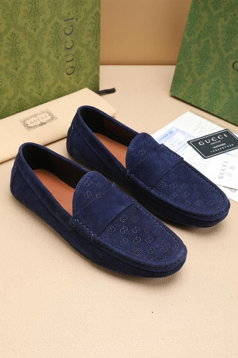 Gucci Мужские замшевые мокасины GG monogram