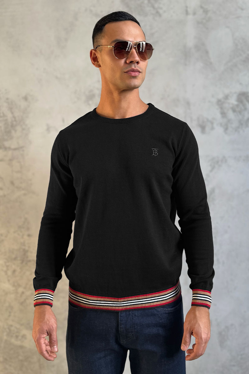 Burberry Мужской джемпер TB logo embroidered - Black