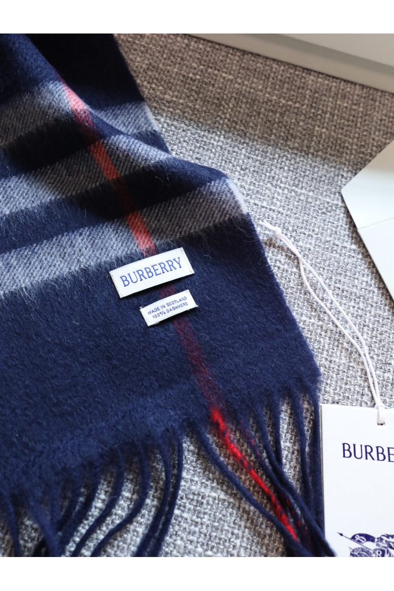 Burberry Шарф two-tone Check premium 168x30 см - Navy