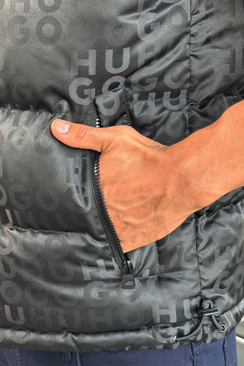 Hugо Воss Мужской чёрный жилет Baltino engraved-logo