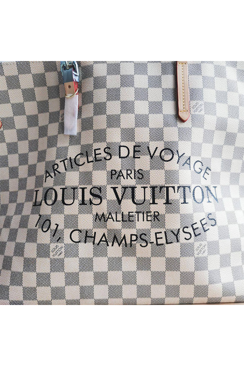 Lоuis Vuittоn Женская кожаная сумка Neverfull Articles de Voyage 45x31 см (2 расцветки)