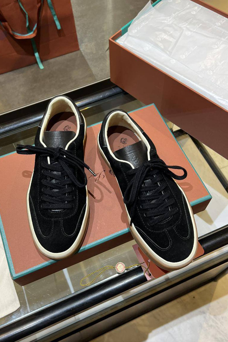 Loro Piana Женские замшевые кроссовки Premium - Black