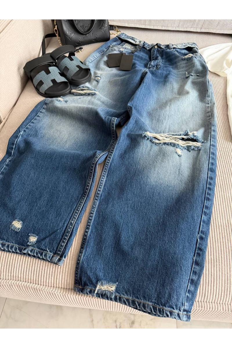 Balenciaga Женские синие багги джинсы premium
