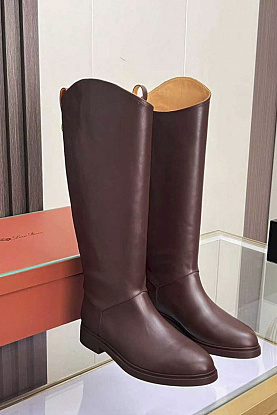 Женские кожаные сапоги premium - Brown