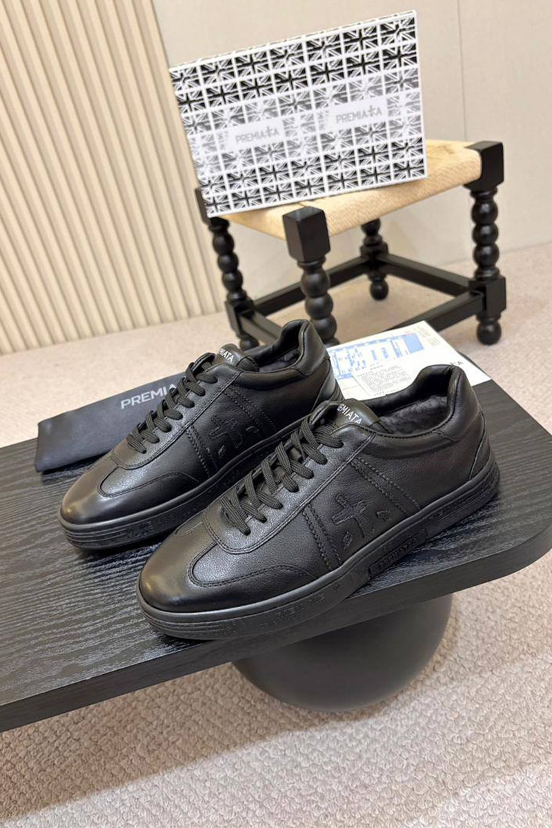 Premiata Кожаные кроссовки с мехом Bonnie