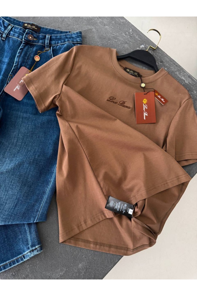 Loro Piana Женская базовая футболка premium - Brown