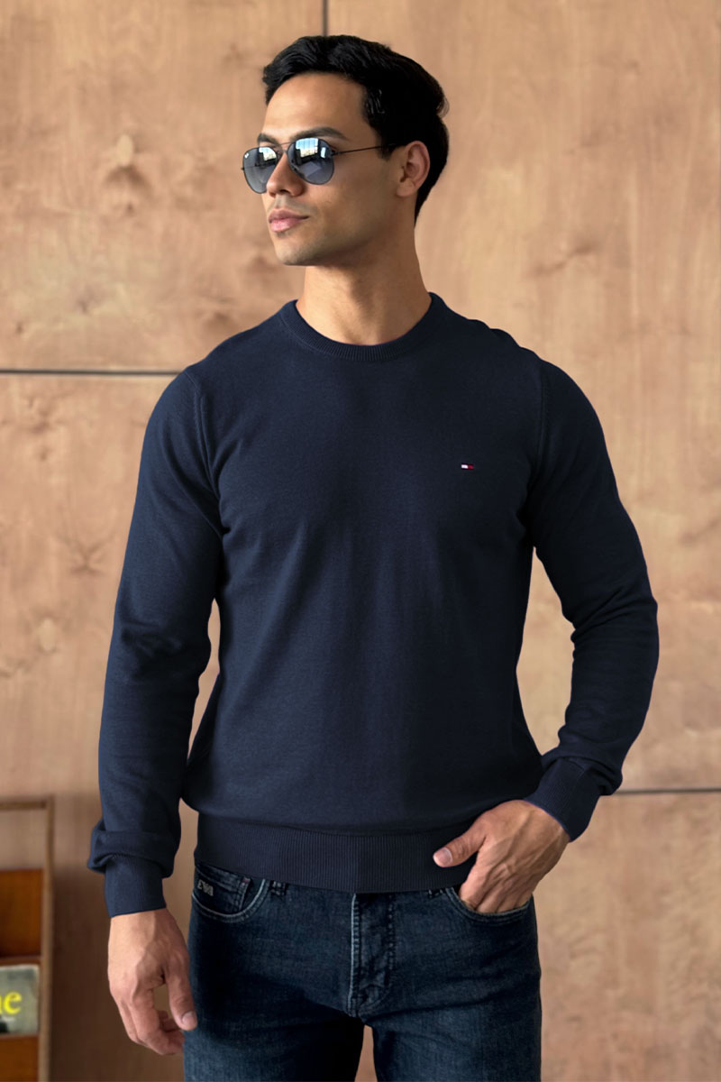 Tommy Hilfiger Мужская кофта тёмно-синего цвета logo-embroidered