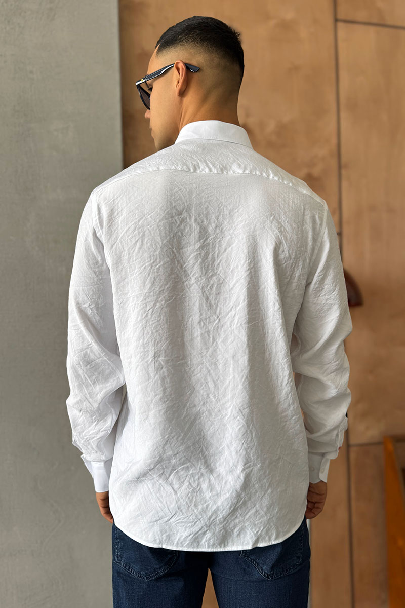 Hermes Мужская рубашка H embroidered - White 