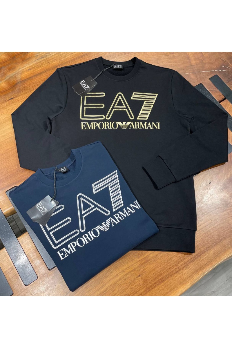 Emporio Armani EA7 Мужской чёрный свитшот logo-print 