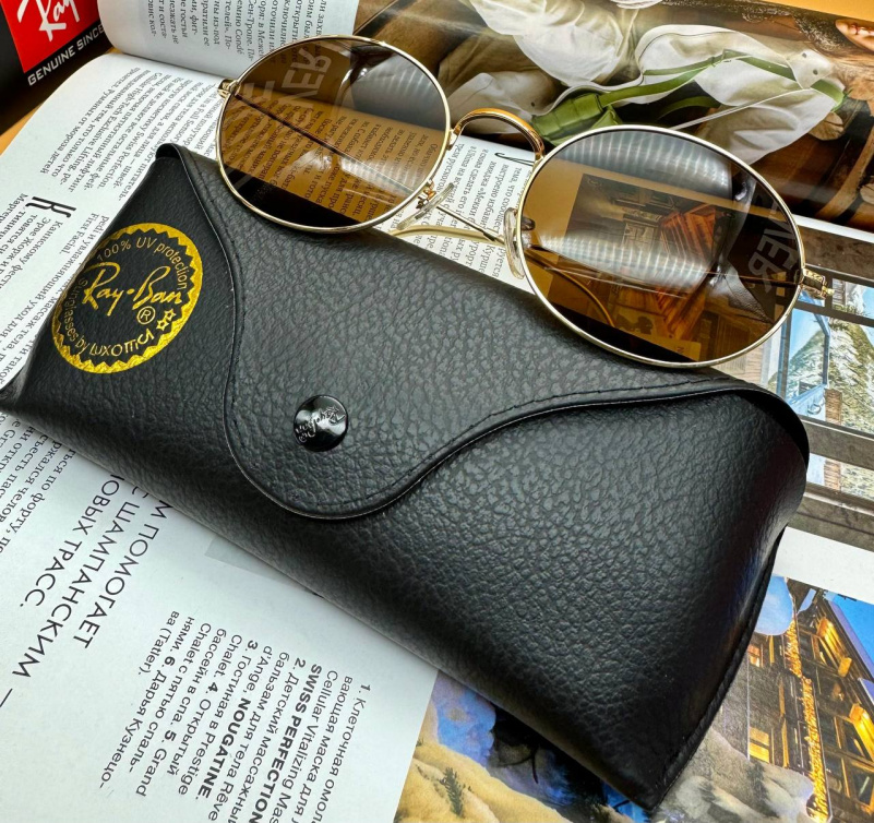 Ray Ban Солнцезащитные очки Oval Metal - Brown