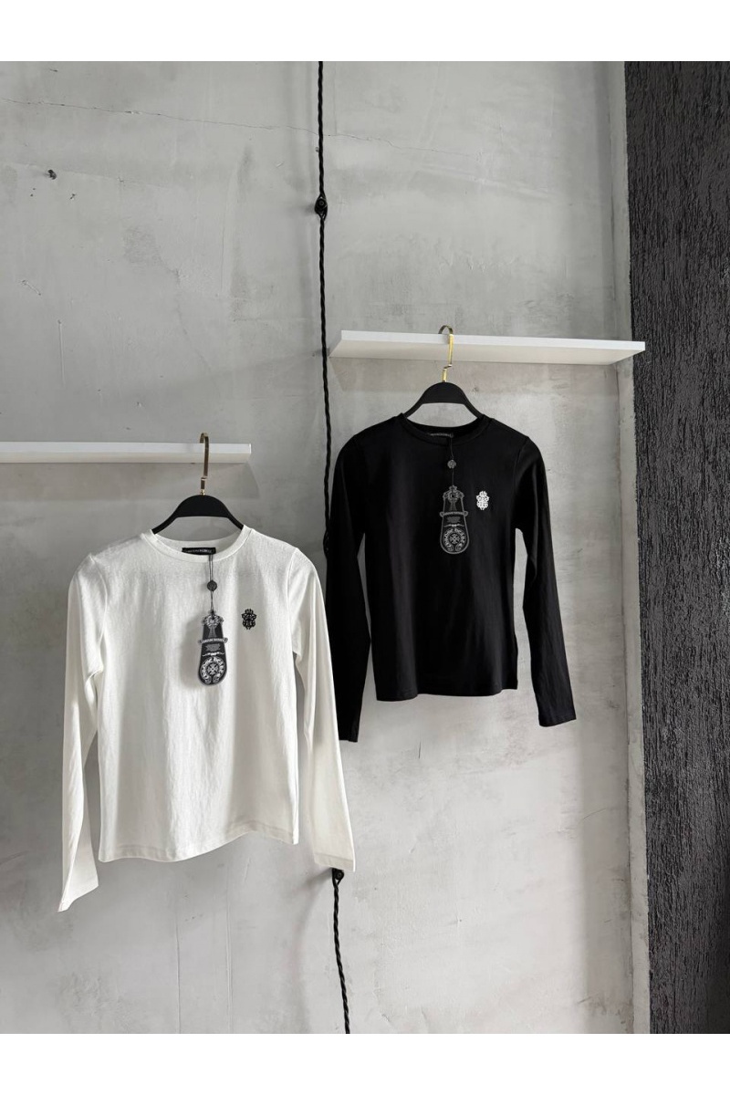 Chrome Hearts Женский чёрный лонгслив premium