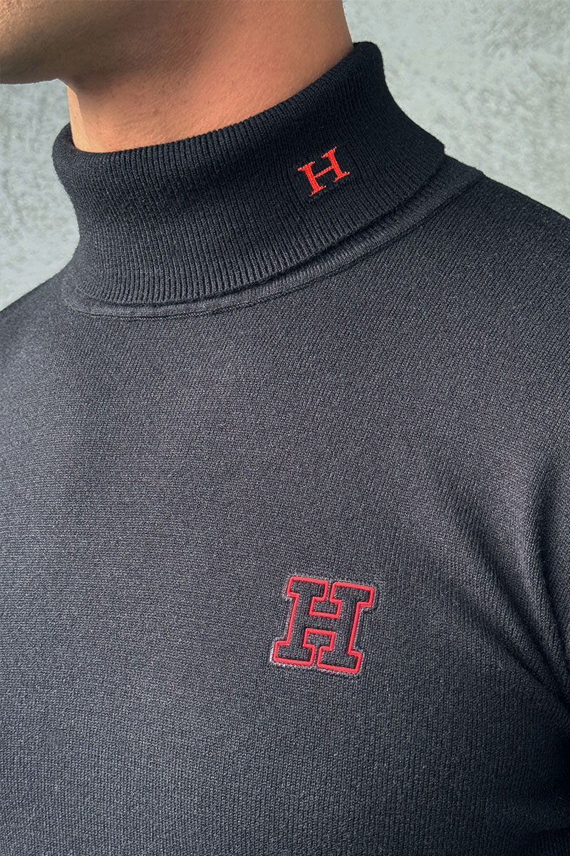 Hermes Мужская чёрная водолазка Premium