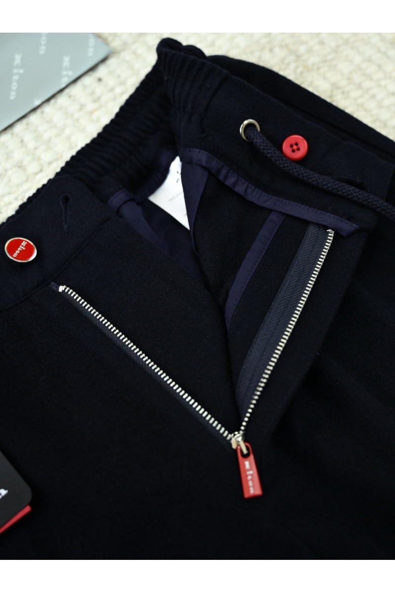 Kiton Мужские тёмно-синие брюки premium