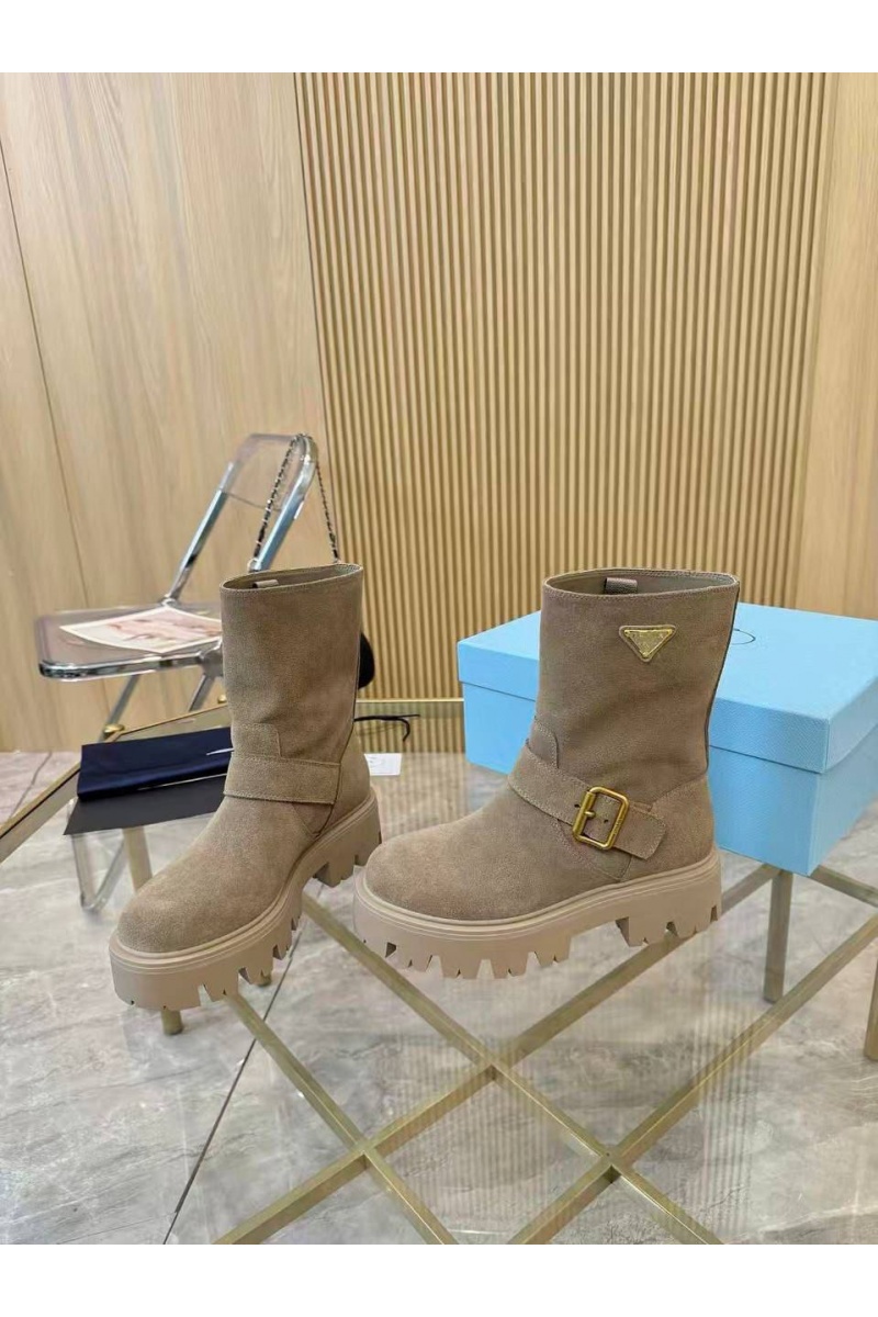 Prada Женские замшевые сапоги Suede premium