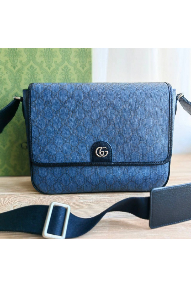 Gucci Мужская кожаная сумка-мессенджер Ophidia 25x20 см
