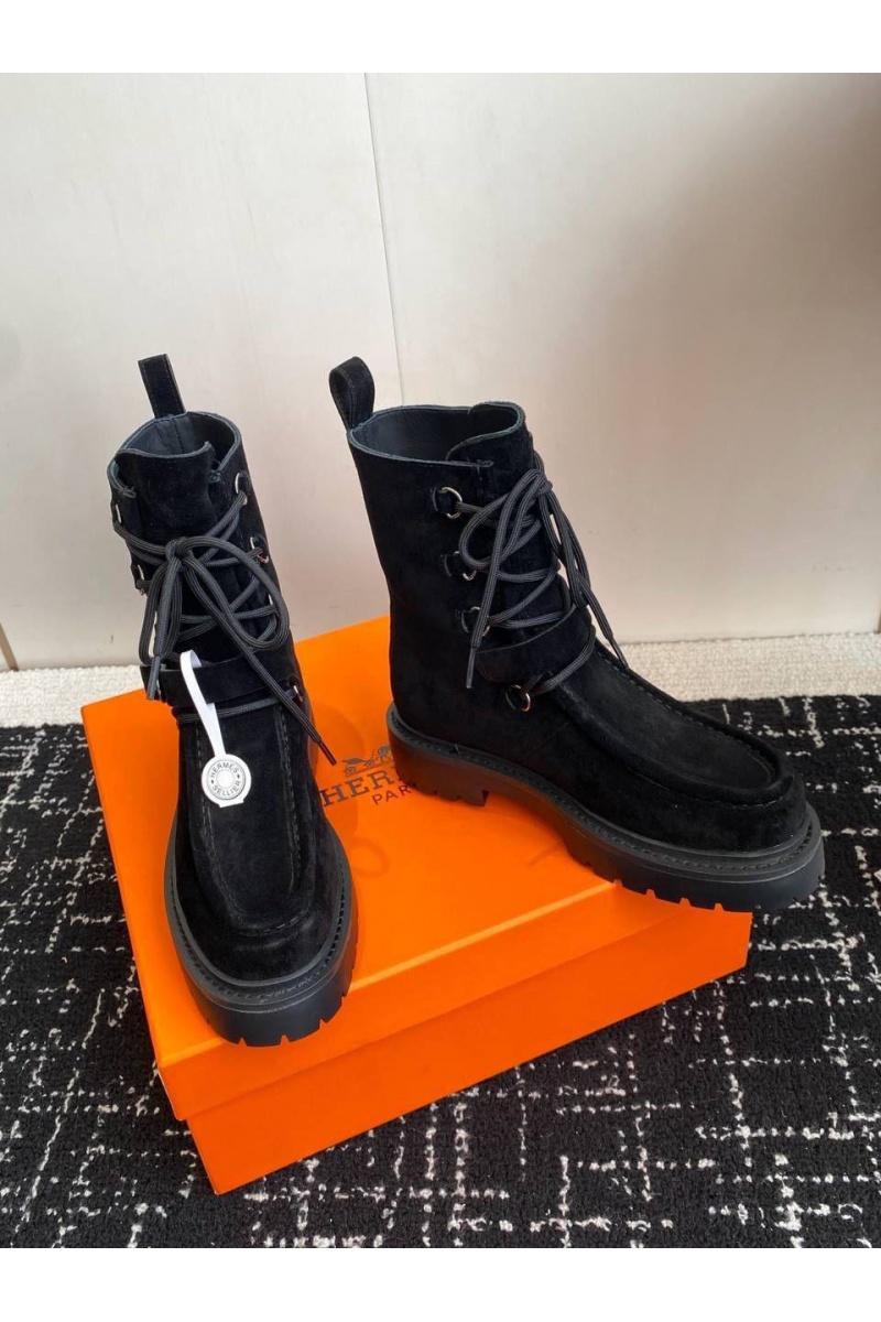 Hermes Женские замшевые ботинки Land Ankle premium