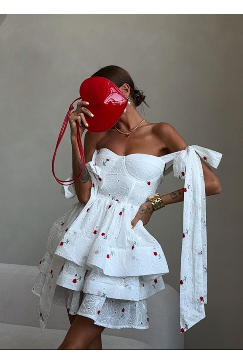 Yves Saint Laurent Белое женское платье 