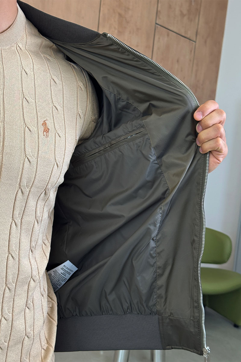 Burberry Мужской бомбер цвета хаки 