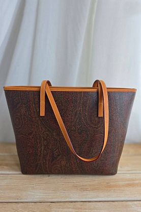 Кожаная сумка с узором пейсли 29x26 см