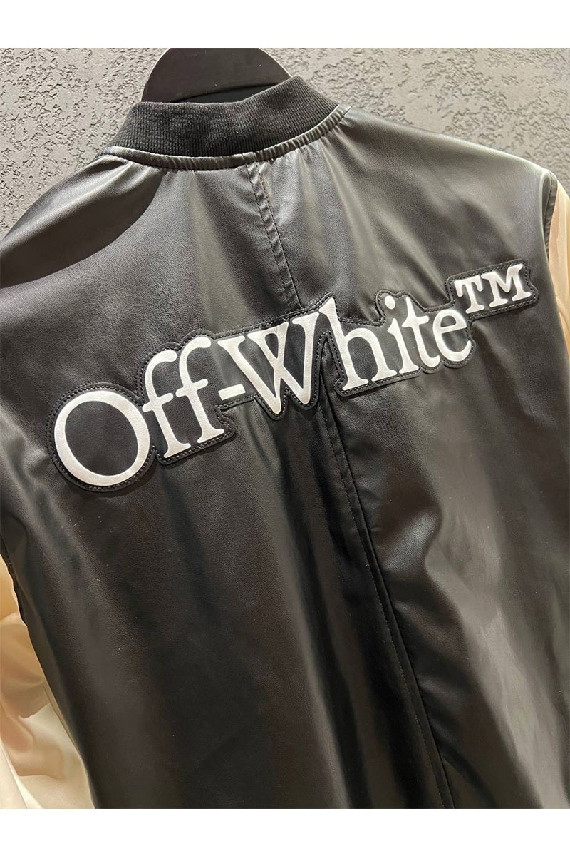 Off-White Мужской чёрный бомбер  Hands Off logo