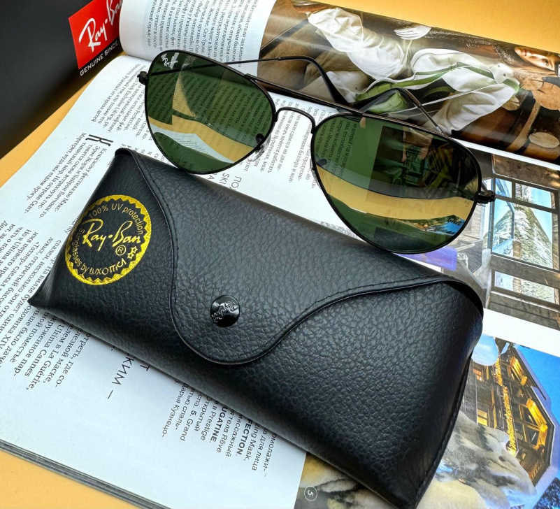 Ray Ban Солнцезащитные очки Aviator Large Metal - Black Mirrored