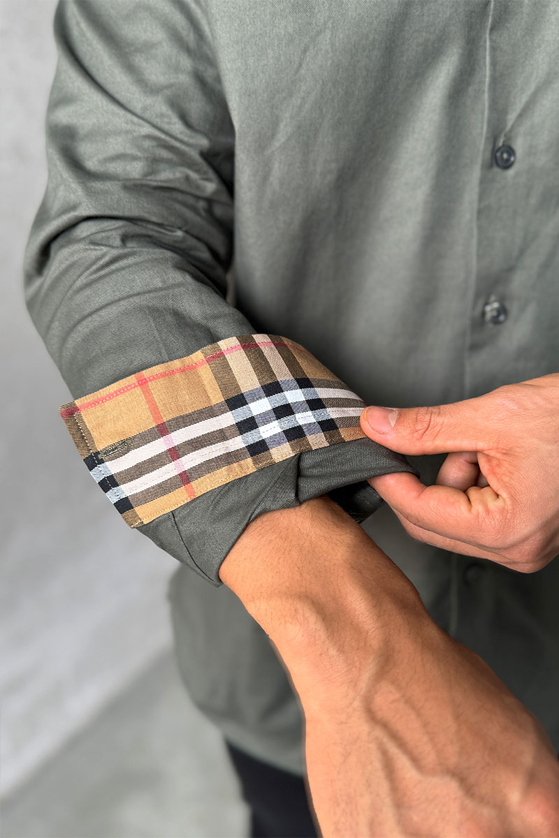 Burberry Мужская рубашка logo-embroidered - Green 